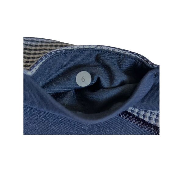 NEW Lululemon Wunder Under Crop Leggings Blue White Plaid High Waist 6 - Picture 7 of 7